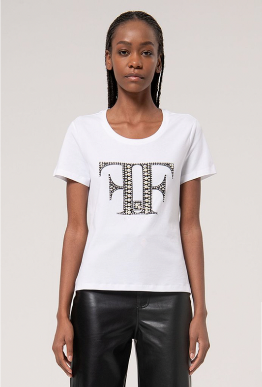 T-shirt Slim Perles - Fracomina