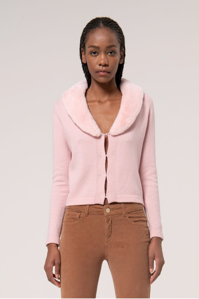 Gilet Rose col fourrure amovible - Fracomina