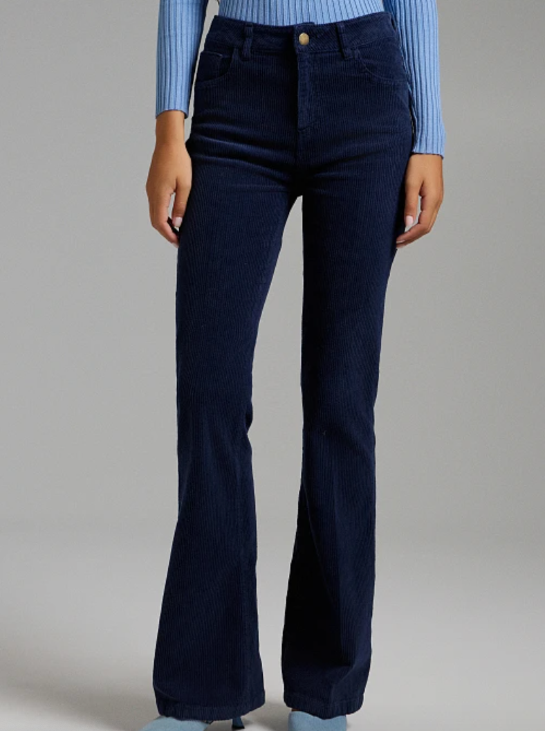 Pantalon velour côtelé Blue Navy - BSB