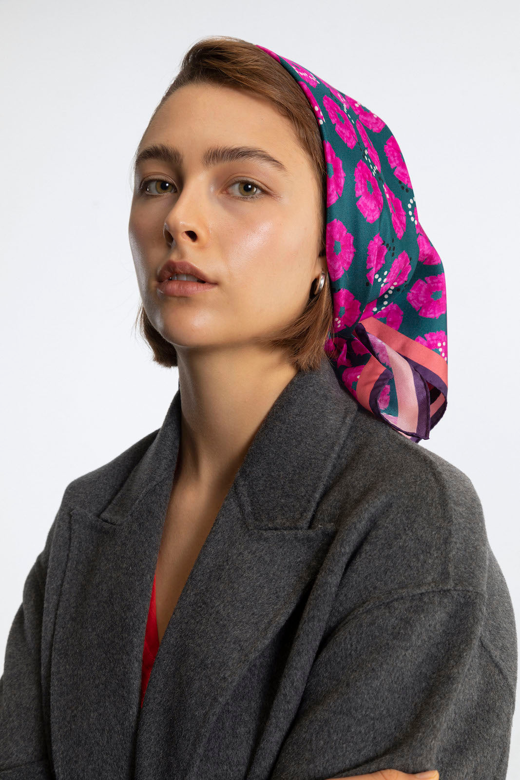 Foulard en soie Bossy Pink Silk Kaaskas