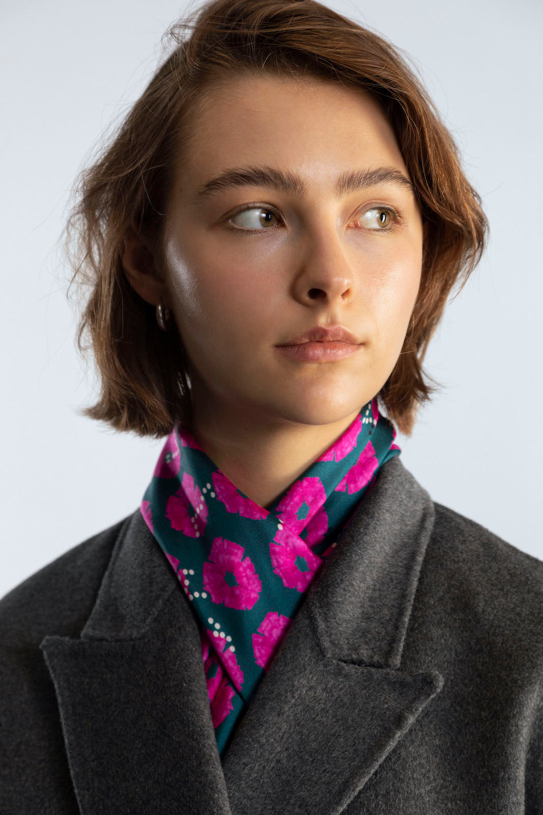 Foulard en soie Bossy Pink Silk Kaaskas